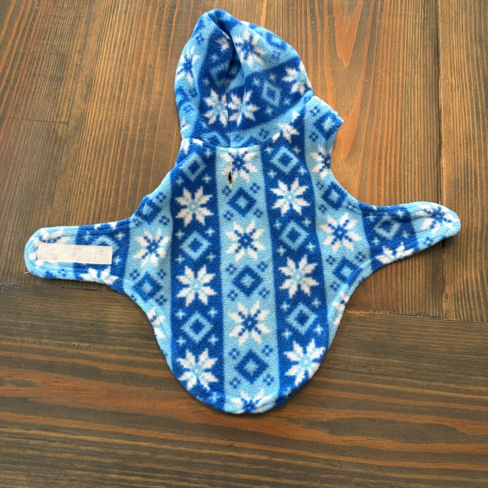 Source Unknown Blue Snowflake Dog Hoodie